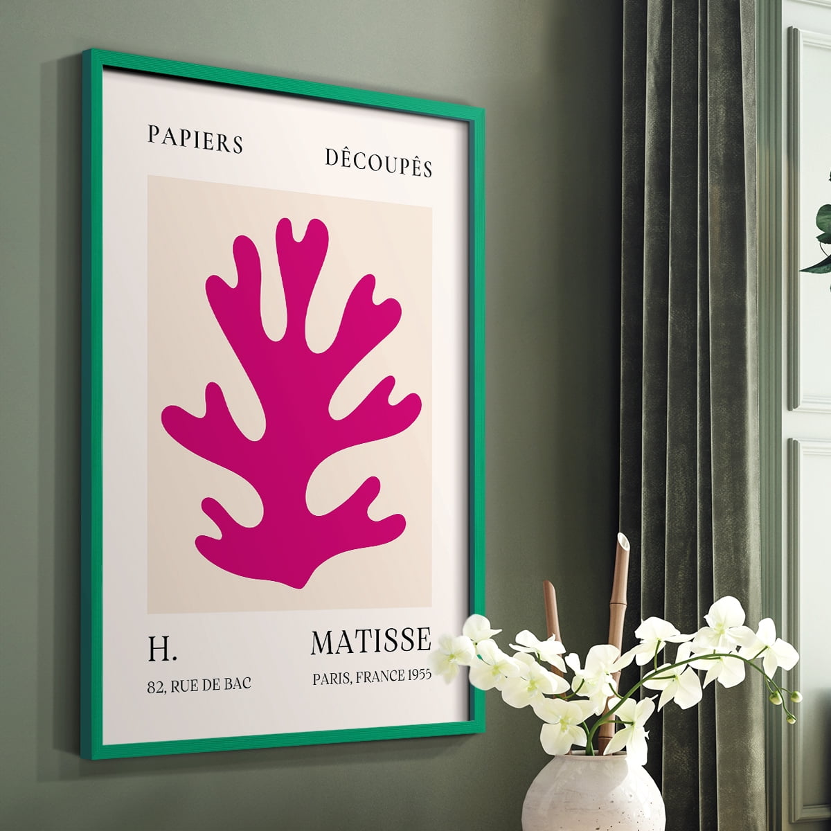 Matisse CLXI Framed Print in Green Solid Wood 11 x 14 Framed Print
