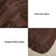 thumbnail image 6 of ANGENIA Queen Comforter Sets Brown, 3 Pieces Farmhouse Elegant Ruffle Bedding Sets, All Season Soft Lightweight Shabby Chic Bed Set(90"x90" Comforter & 2 Pillowcases), 6 of 7