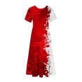 thumbnail image 5 of Qiopertar Robe d'Été Décontractée à Manches Courtes Col Rond Robe Maxi Fluide à Volants de Plage avec Poches Robe à Imprimé Dégradé Grandes Économies de Vacances! jusqu'à 90 % de Réduction, 5 of 5