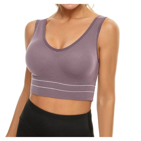 

CAICJ98 Lingerie for Women Underwear Bra Proof Yoga Exercise Fitness 2PC Plus Women s Size Backless Yoga Bra (Purple XL)