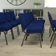 thumbnail image 3 of Flash Furniture HERCULES Series 21''W Stacking Church Chair in Navy Blue Fabric - Silver Vein Frame, 3 of 13