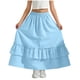 thumbnail image 2 of Falda larga con volantes y bolsillos para niña, cintura elástica, informal, escalonada, de poliéster, 2 of 7