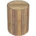 thumbnail image 4 of JERFIT Fluted Drum Side Table, Natural Wood End Table for Living Room, Boho Nightstand with Solid Mango Wood, Accent Table for Bedroom, 4 of 5