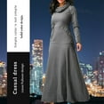 thumbnail image 3 of Qarigey Vestido Largo Mujer Color Sólido Noche Noche Fiesta Disfraz Vestidos Gris M, 3 of 7