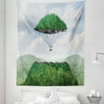 thumbnail image 1 of Green Tapestry, Detached Top of Mountain Floating up to Sky As a Hot Air Balloon Imaginative Art, Fabric Wall Hanging Decor for Bedroom Living Room Dorm, 5 Sizes, Green, by Ambesonne, 1 of 1