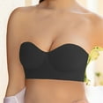 thumbnail image 6 of absanyy Women's Convertible Strapless Bra, Stretchy Comfortable Demi Cup, Smooth No-Show, Moderate Support, Black, Size L, 6 of 7