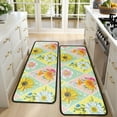 thumbnail image 4 of Kitchen Rugs Sets Of 2,Pioneer Flower Floral Print Pattern Anti Fatigue Kitchen Mat Rugs Non Slip Washable,Decorative Kitchen Floor Mats for Kitchen,Sink,Laundry,17"x47"+17"x47", 4 of 5