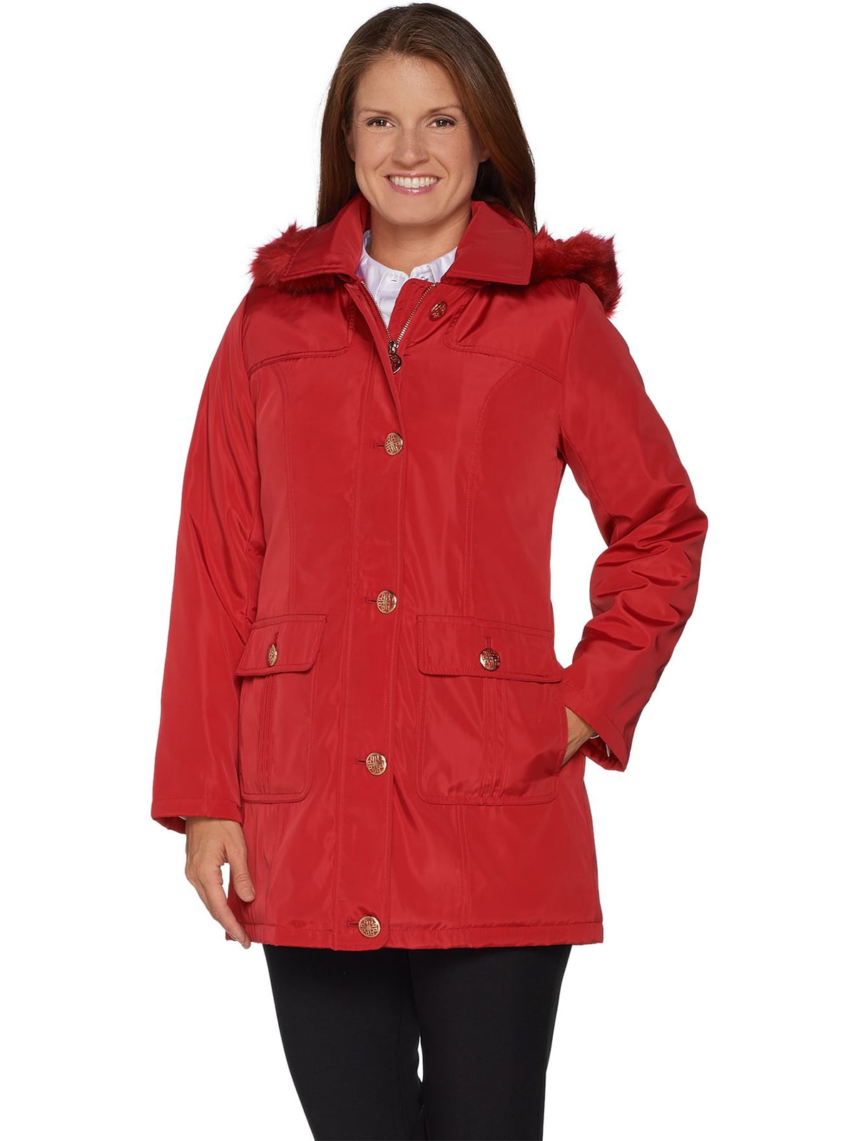 Dennis Basso DENNIS BASSO Size L Water Resistant Coat with Quilted