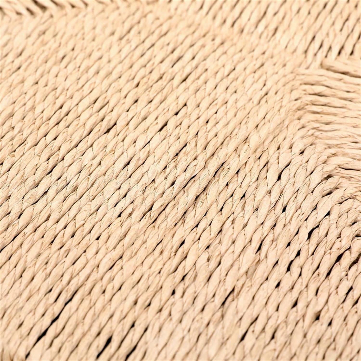 Demi Bonn 25" Counter Height Bar Stools Set of 2, Paper Rope Woven Barstools, Kitchen Island Countertop Chairs for Dining Room, Beige