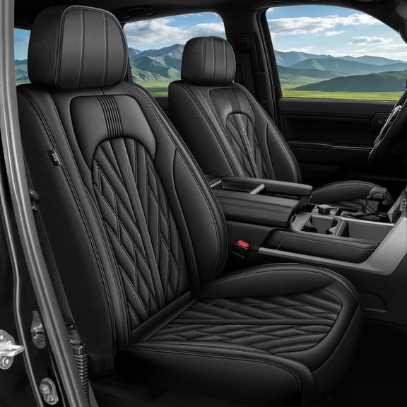 LAONNVIR Seat Covers Fit for Honda Ridgeline Crew Cab 2006-2026 5-Seats Truck Car Seat Covers Faux Leather Full Set Pickup Seat Cushion Protector - Front Seats Incompatible with Armrests