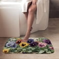 thumbnail image 4 of 1pc Pansies Absorbent Non-Slip Bathroom Thickened Flannel Rug Decor,Soft,Quick Drying,Suitable For Indoor/outdoor Use,Bathrooms,Bedrooms,Kitchens,Terrace,Laundry Rooms,16"x24", 4 of 9