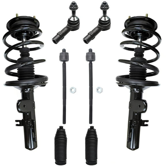 Detroit Axle - Front Coil Spring Struts Tie Rod Boot Suspension Kit for FWD 2005-2007 Ford Five Hundred Montego - 8pc Set