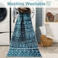 thumbnail image 3 of Bohemian Small Entryway Area Rug, 2x3 Blue Kitchen Rug Non Slip Entry Rugs for Inside House, Geomatric Tribal Doormat Indoor Entrance Throw Rugs Washable for Bedroom Entryway Bathroom, 3 of 6