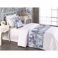 thumbnail image 2 of Floral Boho Bed Runner Set, Simple Design Delicate Flower Silhouettes Neutral Colors Exotics Art, Decorative Bedding Scarf & a Pillow Sham for Hotels Homes, Twin, Dark Indigo Pale Blue, by Ambesonne, 2 of 3