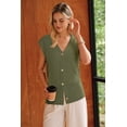 thumbnail image 2 of Arach&Cloz Women's Wool Blend Sweater Vest V Neck Button Down Cardigan Business Casual Tops 2026, 2 of 5