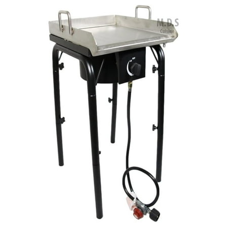 Stainless Steel Griddle 18"x16" Plancha with Heavy Duty Stand,BBQ Outdoors,Grill,Flat Top,Stove,High Pressure Burner,