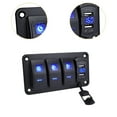 thumbnail image 6 of Nishiyuenyi Rocker Switch Panel 4.2A Double USB Charger Voltmeter for Car Boat Marine 4 Gang, 6 of 9