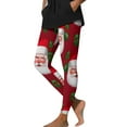 thumbnail image 2 of Qulqfy Workout Leggings for Women High Waisted Red Christmas Active Plus Size Graphic Casual Lounge Leggings Women's Fall Pants L, 2 of 9