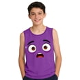 thumbnail image 4 of ITSAME Kids Boys Tank Tops, Funny Face Print Round Neck Active Fit Summer Stylish Casual Sleeveless Shirt Purple 12T, 4 of 6