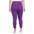 Terra & Sky Women's Plus Size Solid Capri Leggings with Cell Phone