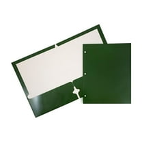 JAM Paper Glossy 3 Hole Punched 2-Pocket Folders Green 100/Pack (385GHPGRBZ)