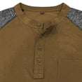 thumbnail image 5 of Hinvhai Men's Henley Knit Sweater Long Sleeve Soft Pullover Shirt with Chest Pocket Army Green 4(M), 5 of 6