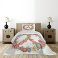 thumbnail image 3 of Ambesonne Colorful Quilted Coverlet 2 Pcs, Peace Equality Flower, Twin Size, Multicolor, 3 of 4
