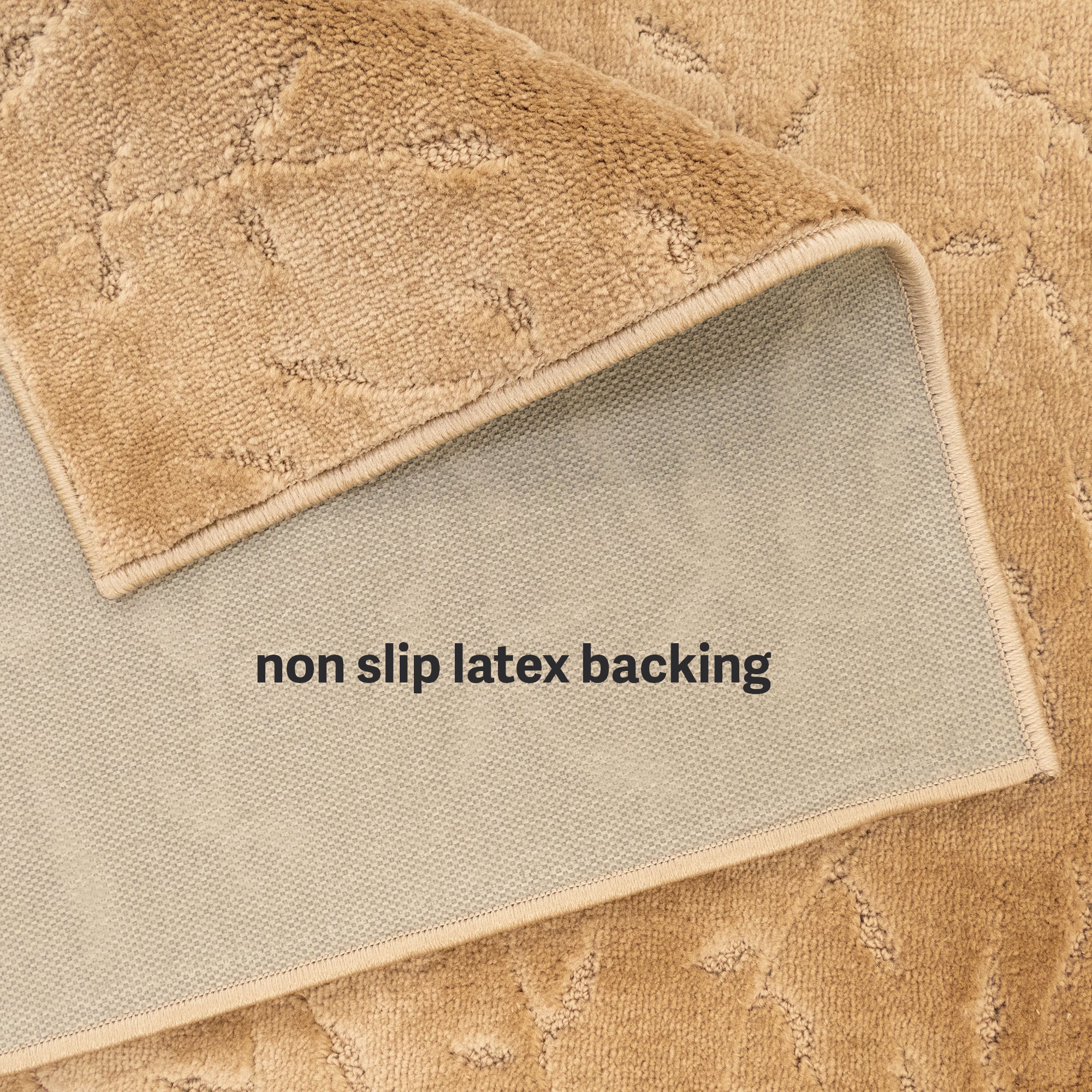 Custom Size Anti-Slip Washable Soft Pile Leaves Beige Carpet Runner Rugs ( 10' x 26")