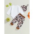 thumbnail image 5 of Thanksgiving Baby Girl Boy Outfit 3M 6M 12M 18M My First Thanksgiving Romper Turkey Long Pants Hat 3Pcs Clothes Set 0-18M, 5 of 9