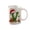 V, variant on Christmas Initial Ceramic Mug,11 oz Coffee Cup with Cute Green Glitter Letter & Santa Hat Decor,Home Office Use,Ideal Holiday Gift for Family(D)