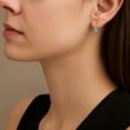 thumbnail image 2 of AeraVida Minimalist Green Turquoise Ovals Sterling Silver Hook Dangle Earrings, 2 of 7