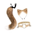 thumbnail image 3 of Orejas y cola larga falsas, regalos divertidos para mujeres y niñas, diadema para cosplay, baile de graduación marrón, 3 of 9