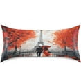 thumbnail image 3 of Red Paris Street Satin Pillowcase for Hair and Skin Silk Pillowcase Soft Breathable Sleeping Pillow Covers Smooth Cooling Pillowcase with Envelope Closure Size Standard 20x30 in Home Decor Gifts, 3 of 7