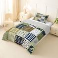 thumbnail image 2 of jejeloiu Rustic Fishing Quilt Twin Comforter Sets,Cabin Plaid Pattern Bedding Set For Boys,Green Navy,Light Gray Reversible,2pcs,1 Comforter and 1 Pillowcase, 2 of 7