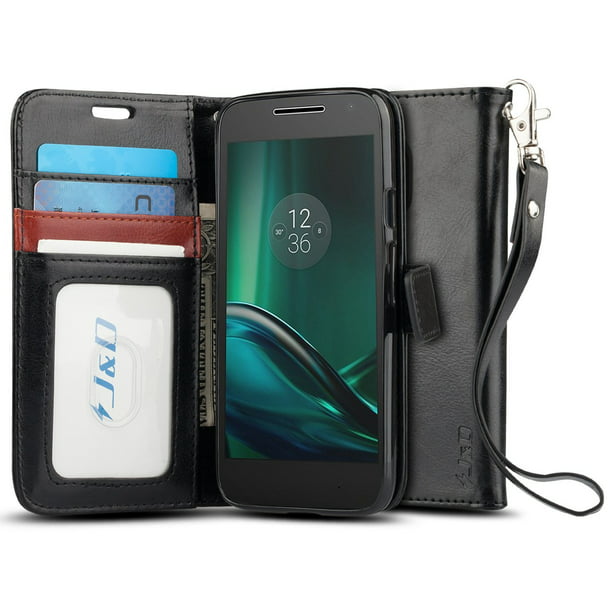 Moto G4 Play Case, J&D [Wallet Stand] [Slim Fit] Heavy
