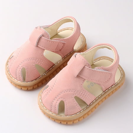 

Hinvhai Summer Sandals for Baby Boys Girls Clearance Casual Classic Closed-Toe Infant Soft Rubber Sole Outdoor Shoes for Toddler First Walkers Pink 5.5C(17)