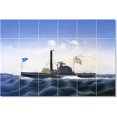 thumbnail image 1 of Ceramic Tile Mural-James Bard Ships Tile Mural Construction. 25.5" w x 17" h using (24) 4.25 x 4.25 ceramic tiles, 1 of 3