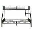 Pemberly Row Twin XL Over Queen Metal Bunk Bed in Gunmetal