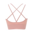 thumbnail image 6 of Wdgfv Women's Sports Bra-Scoop Neck Spaghetti Strap Molded Cup Double Sports Bra Low Support Yoga Workout Bra Pink M, 6 of 9