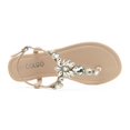 thumbnail image 4 of Sandalias Colgo para mujer con correa en T, planas, elegantes, con strass nude, 4 of 7