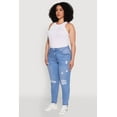 thumbnail image 3 of Womens Plus Size WAX High Waist Distressed Jeans, 3 of 5