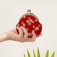 thumbnail image 3 of Wrapables Stylish Decorative Coin Purse, Clasp Wallet, Red Blossoms, 3 of 7