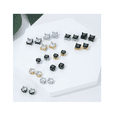thumbnail image 3 of 12 Pares Aretes Falsos de Iman acero Inoxidable Belug Dorado, Plateado, 3 of 5