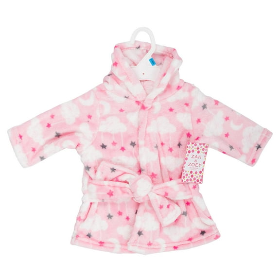 Zak and Zoey Hooded Robe- 0-9M- Pink