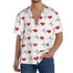 thumbnail image 1 of Fotbe Heartbeat Symbol Camisa Estampada de Manga Corta para Hombre, Casual de Verano, Estilo Playero, Sin Arrugas-Large, 1 of 5