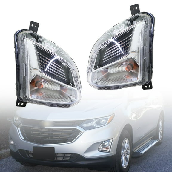 Fog Lights Replacement for 2018 2019 2020 Chevrolet Equinox Clear Lens with Bulbs Front Driving Fog Light Left & Right Side