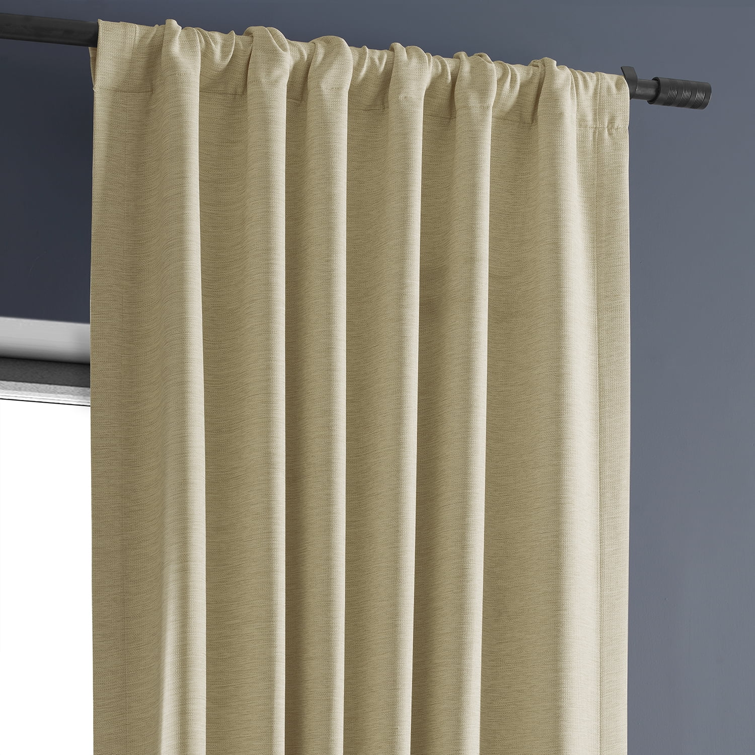 Half Price Drapes Candlelight Bellino Textured Faux Linen Room Darkening Curtains For Bedroom & Living Room Curtains(1 Panel), 50W X 84L