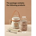 thumbnail image 1 of 304 Stainless Steel Lunch Box Portable Leak Proof Food Container For Student Microwave Insulated Bento Box With Handle Bear Khaki 1000ML, 1 of 6