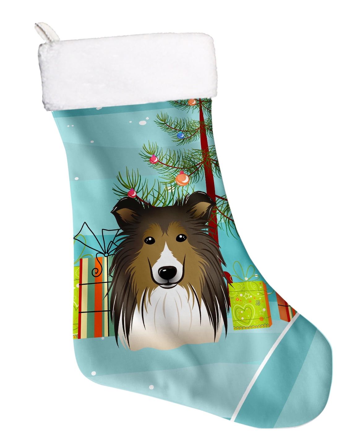 Christmas Tree and Sheltie Christmas Stocking - Walmart.com - Walmart.com