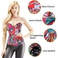 thumbnail image 3 of Femmes Vintage Floral Denim Corset Bustier Top, 3 of 6